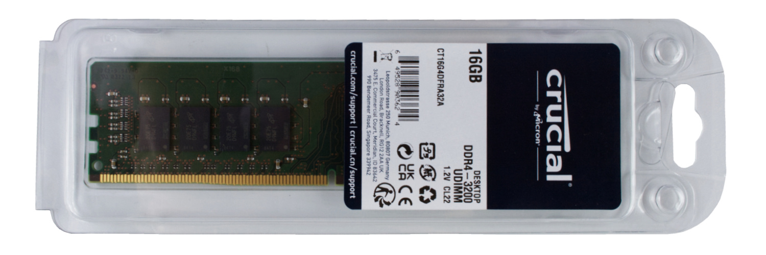 Memory RAM 1x 3200MHz | IT 16GB DDR4 UNBUFFERED UDIMM PC4-25600 ESUS CT16G4DFRA32A NON-ECC Crucial