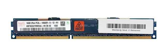 Memory RAM 1x 16GB Hynix ECC REGISTERED DDR3  1333MHz PC3-10600 RDIMM | HMT82GV7MMR4A-H9