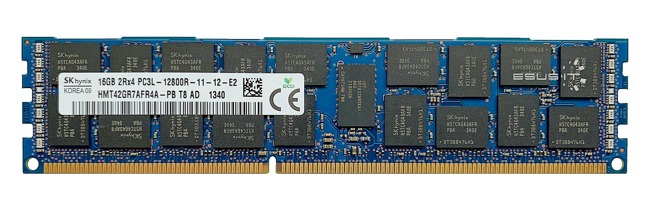 Memory RAM 1x 16GB Hynix ECC REGISTERED DDR3 2Rx4 1600MHz PC3-12800 RDIMM | HMT42GR7AFR4A-PB