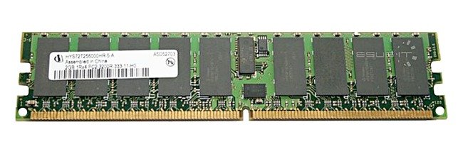 Memory RAM 1x 1GB QIMONDA ECC REGISTERED DDR2  667MHz PC2-5300 RDIMM | HYS72T128900HP-3S-B