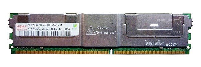 Memory RAM 1x 2GB Hynix ECC FULLY BUFFERED DDR2 667MHz PC2-5300 FBDIMM | HYMP125F72CP8D3-Y5