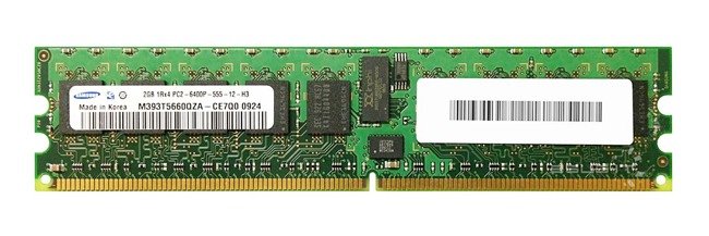 Memory RAM 1x 2GB Samsung ECC REGISTERED DDR2  800MHz PC2-6400 RDIMM | M393T5660QZA-CE7Q0