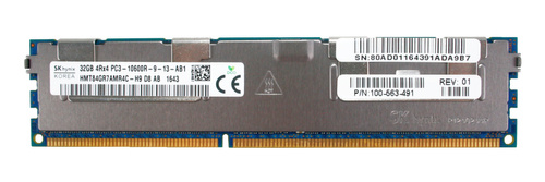 Memory RAM 1x 32GB Hynix ECC REGISTERED DDR3  1333MHz PC3-10600 RDIMM | HMT84GR7AMR4C-H9