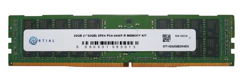 Memory RAM 1x 32GB Ortial ECC REGISTERED DDR4 2Rx4 2400MHz PC4-19200 RDIMM | OT1G32GB2X4D3