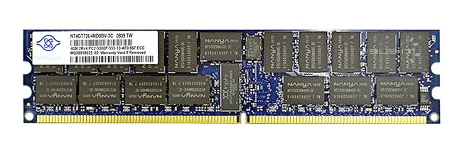 Memory RAM 1x 4GB Nanya ECC REGISTERED DDR2  667MHz PC2-5300 RDIMM | NT4GT72U4ND0BV-3C