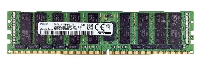 Memory RAM 1x 64GB Samsung ECC LOAD REDUCED DDR4 4Rx4 2666MHZ PC4-21300 LRDIMM | M386A8K40CM2-CTD