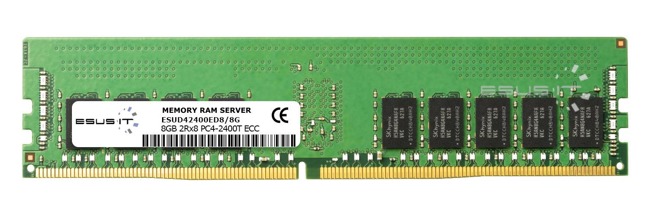 Memory RAM 1x 8GB ESUS IT ECC UNBUFFERED DDR4 2Rx8 2400MHz PC4-19200 UDIMM | ESUD42400ED8/8G