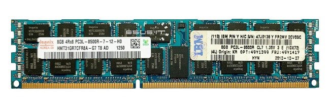 Memory RAM 1x 8GB Hynix ECC REGISTERED DDR3 4Rx8 1066MHz PC3-8500 RDIMM | HMT31GR7CFR8A-G7