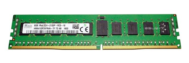 Memory RAM 1x 8GB Hynix ECC REGISTERED DDR4  2133MHz PC4-17000 RDIMM | HMA41GR7AFR4N-TF