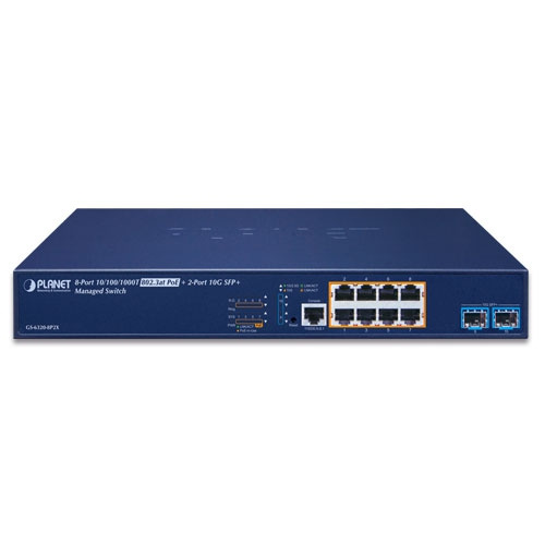 Switch Planet GS-6320-8P2X 8x 1Gb 2x SFP+ 120 W PoE+