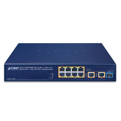 Switch Planet GSD-1121XP 8x 1Gb | 2x 2.5Gb 1x SFP+ 120 W PoE+