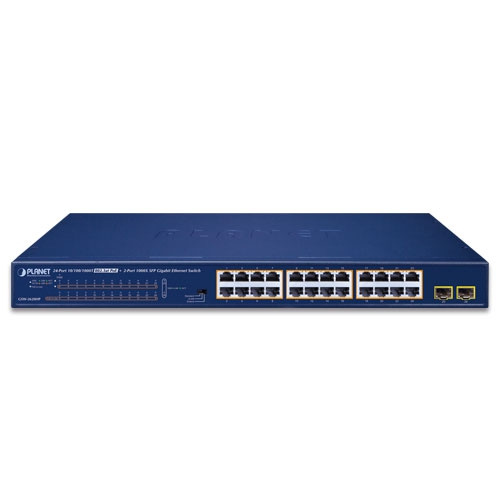 Switch Planet GSW-2620HP 24x 1Gb 2x SFP 240 W PoE+