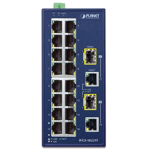 Switch Planet IFGS-1822TF 16x 100Mb 2x RJ-45/SFP