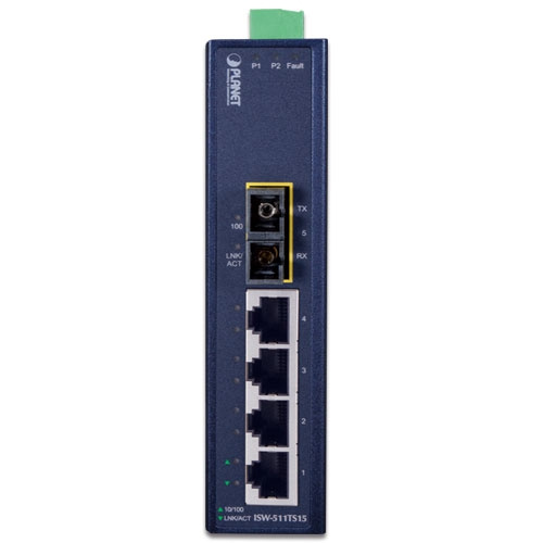 Switch Planet ISW-511TS15 4x 100Mb 1x 100Mbps SFP