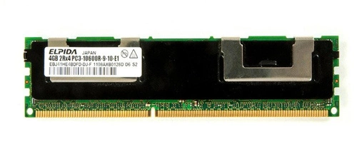 Memory RAM 1x 4GB ELPIDA ECC REGISTERED DDR3  1333MHz PC3-10600 RDIMM | EBJ41HE4BDFD-DJ-F