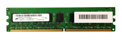 Memory RAM 1x 2GB Micron ECC UNBUFFERED DDR2  800MHz PC2-6400 UDIMM | MT18HTF25672AZ-80E