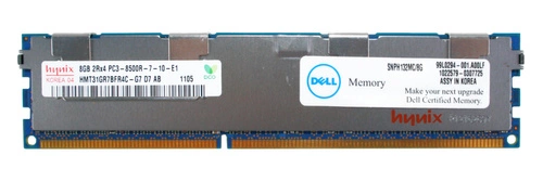 Memory RAM 1x 8GB Hynix ECC REGISTERED DDR3 1066MHz PC3-8500 RDIMM | HMT31GR7BFR4C-G7