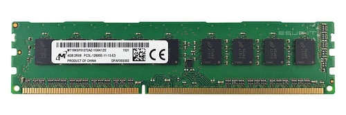 Memory RAM 1x 4GB Micron ECC UNBUFFERED DDR3 1600MHz PC3-12800 UDIMM | MT18KSF51272AZ-1G6